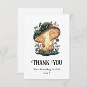 Dromerige Mushroom Baby shower Bedankkaart (Voorkant / Achterkant)