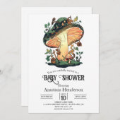 Dromerige  Mushroom Baby shower Kaart (Voorkant / Achterkant)