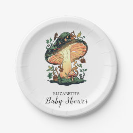 Dromerige Mushroom Baby shower Papieren Bordje