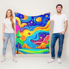 Dromerige nacht: sterrenlandschap fleece deken
