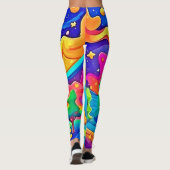 Dromerige nacht: sterrenlandschap leggings (Achterkant)