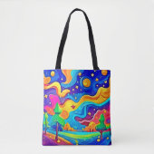 Dromerige nacht: sterrenlandschap tote bag (Voorkant)