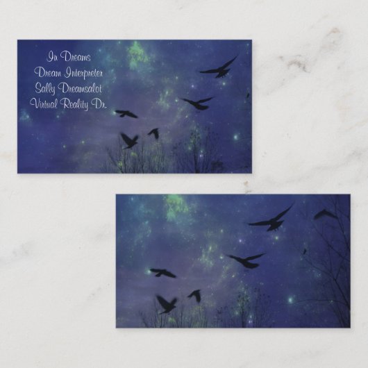 Dromerige nacht van de vogels visitekaartje (Voorkant / Achterkant)