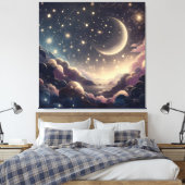 Dromerige nachtelijke hemel canvas afdruk (Insitu (Slaapkamer))