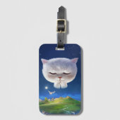 Dromerige Nachthemel met Kat Bagagelabel (Voorkant (verticaal))