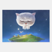 Dromerige Nachthemel met Kat Inpakpapier Vel (Voorkant 2)