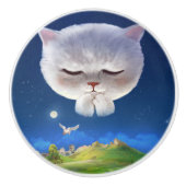 Dromerige Nachthemel met Kat Keramische Knop (Voorkant)