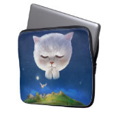 Dromerige Nachthemel met Kat Laptop Sleeve (Voorkant Links)