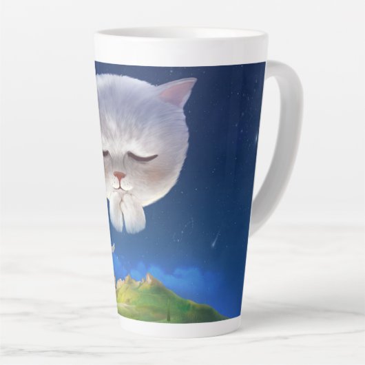 Dromerige Nachthemel met Kat Latte Mok (Rechterhoek)