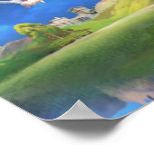 Dromerige Nachthemel met Kat Poster (Hoek)