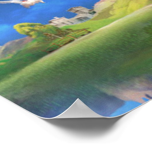 Dromerige Nachthemel met Kat Poster (Hoek)