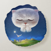 Dromerige Nachthemel met Kat Rond Kussen (Achterkant)