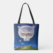 Dromerige Nachthemel met Kat Tote Bag (Achterkant)