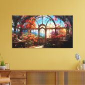 Dromerige Observatorium overwoekerd met bloemen Canvas Afdruk (Insitu (Woonkamer))