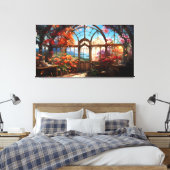 Dromerige Observatorium overwoekerd met bloemen Canvas Afdruk (Insitu (Slaapkamer))