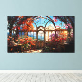 Dromerige Observatorium overwoekerd met bloemen Canvas Afdruk (Insitu (Houten vloer))