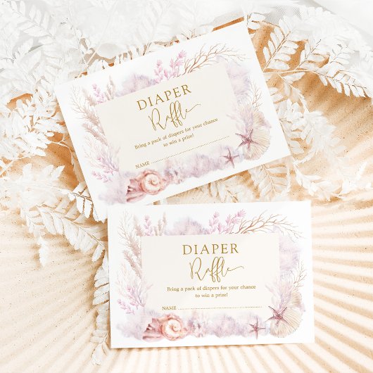 Dromerige Oceaan Onder het Zee Baby Luier Raffle Informatiekaartje
