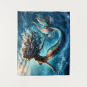 Dromerige oceaan zeemeermin meisje fantasie scheps wandkleed (Voorkant)