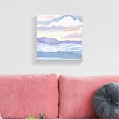 Dromerige oceaangolven | Waterverf Canvas Afdruk (Insitu (Woonkamer))