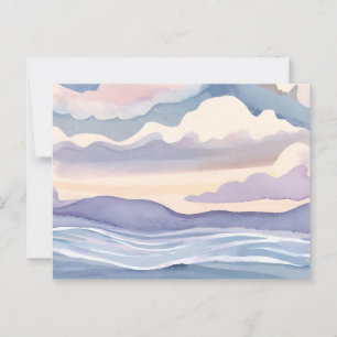 Dromerige oceaangolven   Waterverf pastel Briefkaart