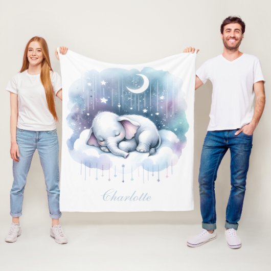 Dromerige Olifant Wolk Baby Fleece Deken (In situ)