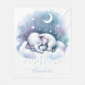 Dromerige Olifant Wolk Baby Fleece Deken (Voorkant)