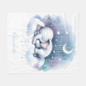 Dromerige Olifant Wolk Baby Fleece Deken (Voorkant (Horizontaal))