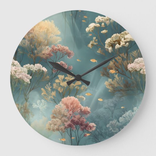 Dromerige onderwater botanische wandklok (Voorkant)