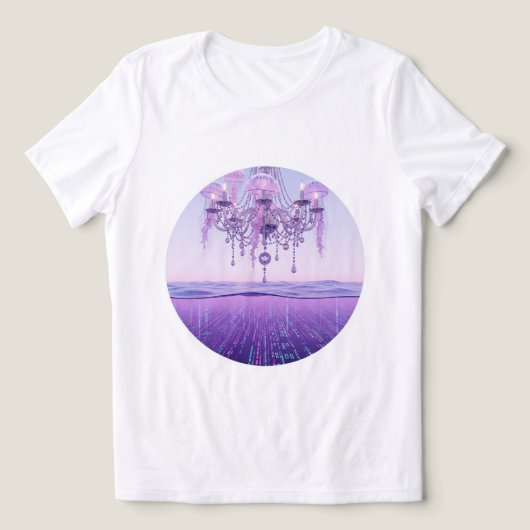 Dromerige onderwater kroonluchter T-shirt 💜🌊 (Design voorkant)