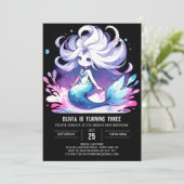 Dromerige onderwater zeemeermin verjaardag kaart (Staand voorkant)