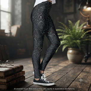 Dromerige Onyx Victoriaanse Filigraan Donkere Acad Leggings