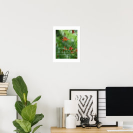 Dromerige oranje bloemen met Edgar Allen Poe citaa Poster