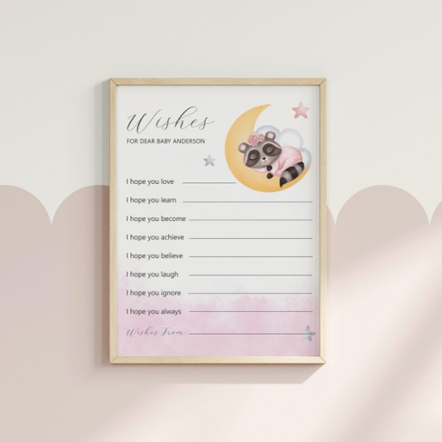 Dromerige Over The Moon Wasbeer Wensen Voor Baby G (Dreamy Over the Moon Raccoon Wishes For Baby Game)