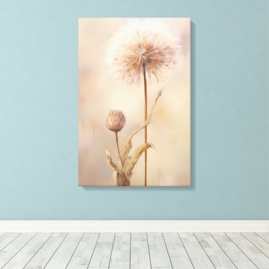 Dromerige paardenbloem illustratie canvas afdruk (Insitu (Houten vloer))