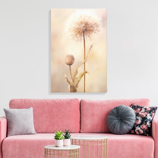 Dromerige paardenbloem illustratie canvas afdruk (Insitu (Woonkamer))