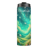 Dromerige paardenbloem weide kosmische nacht thermosbeker (Voorkant)