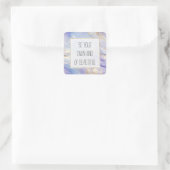 Dromerige Paarsblauwe Nevel Goud Parel Vierkante Sticker (Tas)