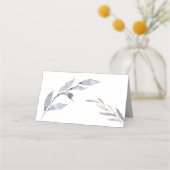 Dromerige Paarse bladeren Waterverf grens bruiloft Plaatskaartje (Achterkant)