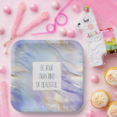 Dromerige Paarse Blauwe Mist Gouden Parel Papieren Bordje (Feest)