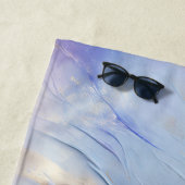 Dromerige Paarse Blauwe Mist Gouden Parel Strandlaken (In situ)