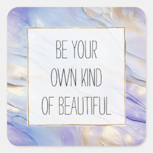 Dromerige Paarse Blauwe Mist Gouden Parel Vierkante Sticker