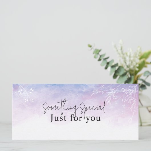 Dromerige Paarse Bloemen waterverf Gift Kaart (Staand voorkant)