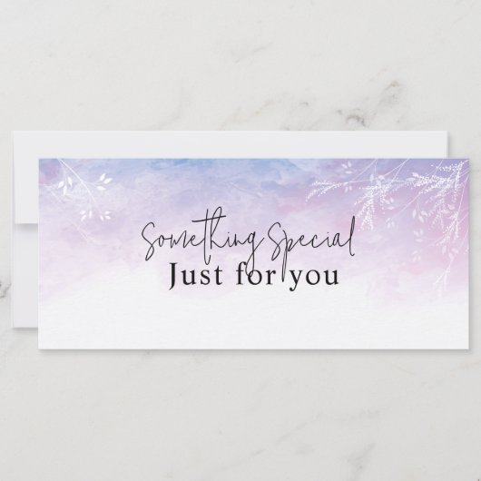 Dromerige Paarse Bloemen waterverf Gift Kaart (Voorkant)