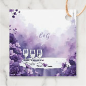 Dromerige Paarse bloemenbruiloft met Eiffeltoren Bedankjes Labels (Achterkant)