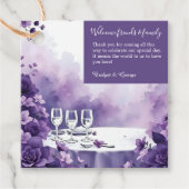 Dromerige Paarse bloemenbruiloft met Eiffeltoren Bedankjes Labels (Voorkant)