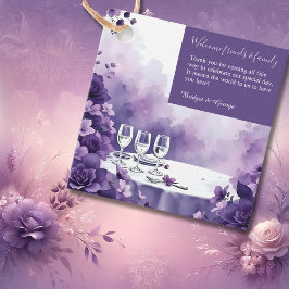 Dromerige Paarse bloemenbruiloft met Eiffeltoren Bedankjes Labels