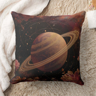 Dromerige Paarse Cosmos Kristal Planeet Kussen