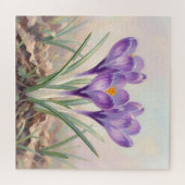 Dromerige Paarse Crocus Lente Bloei Legpuzzel (Horizontaal)