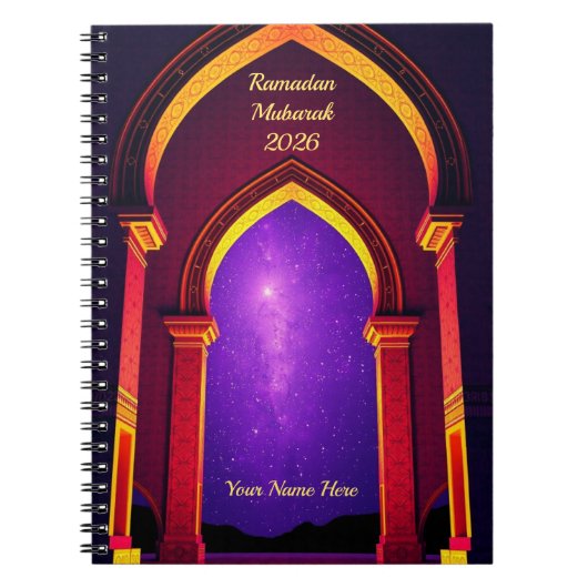 Dromerige Paarse Gouden Ramadan Notitieboek (Voorkant)