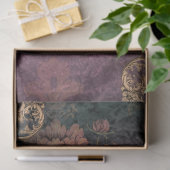 Dromerige paarse & groene patroon- & bloemendecoup tissuepapier (Geschenk)